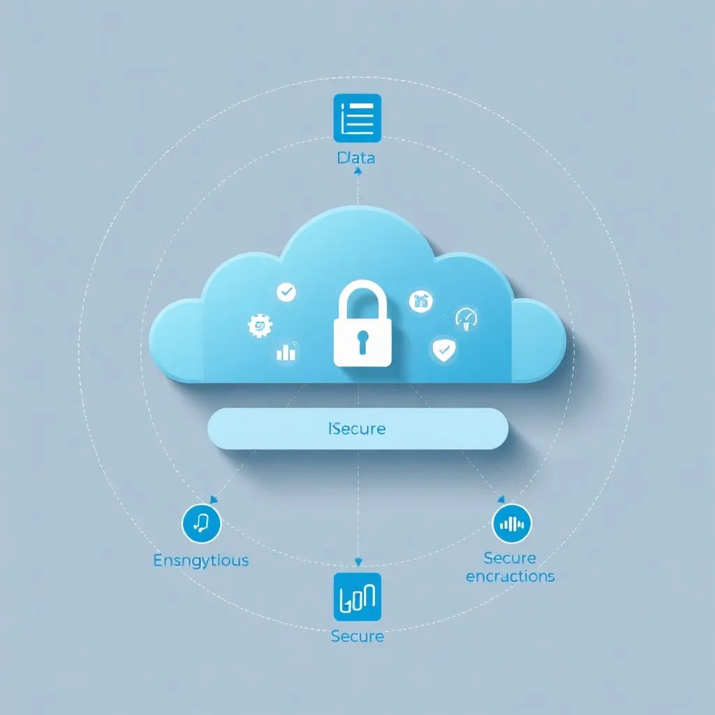 Abstract technical diagram showing data encryption layers an